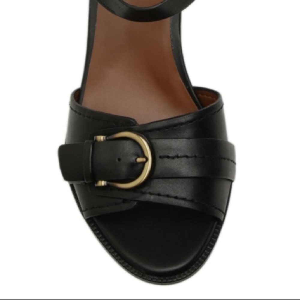 NWT Naturalizer Malika Women’s Sz 8.5W Wide Black Leather Open Toe Pump Heels - Picture 4 of 7